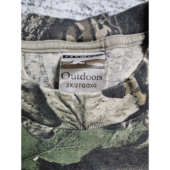 Vintage Jerzees outdoors Camo Long Sleeve Pocket Shirt SZ XXL USA Made Mossy Oak - Picture 3 of 8
